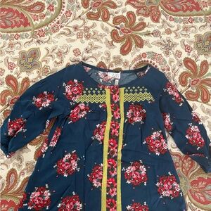 Matilda Jane Navy and Red Floral Blouse - Size 10